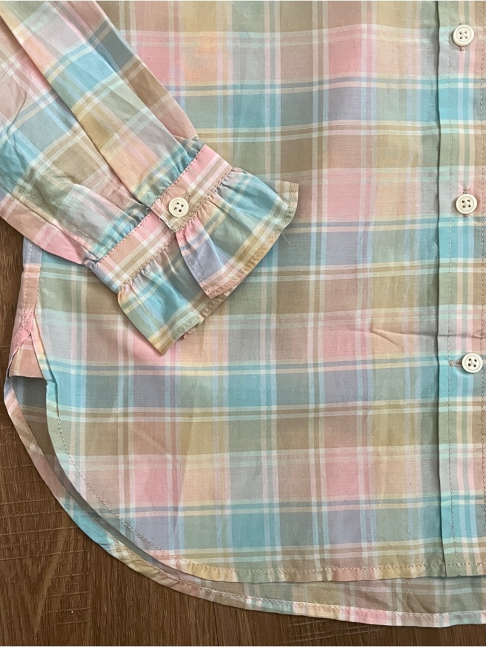 J Crew Women's Pastel Plaid Ruffle Neck Silk Blend Button Down Top Size S NWT - Picture 8 of 12